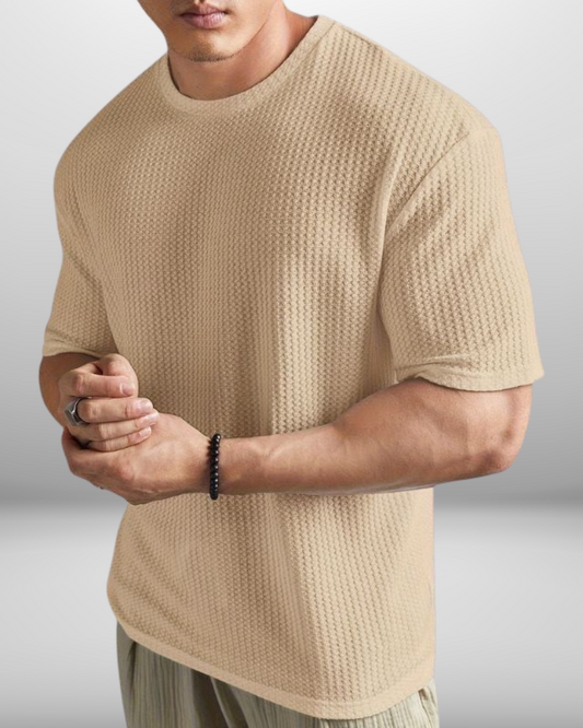 Ethan | Textured Waffle Knit T-shirt