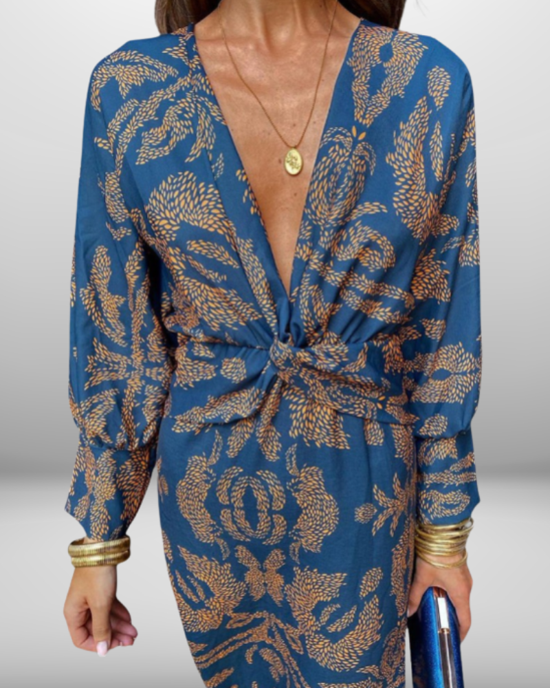 Crystal | Deep V Neck Dress