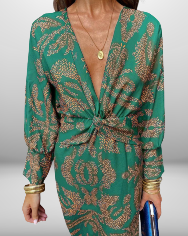 Crystal | Deep V Neck Dress