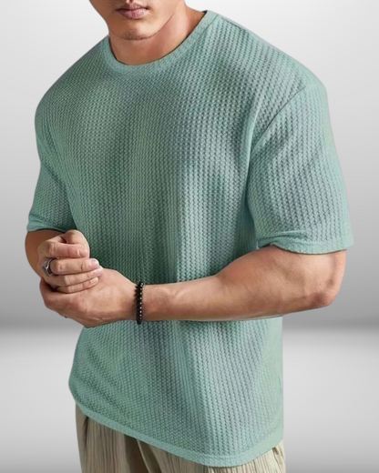 Ethan | Textured Waffle Knit T-shirt