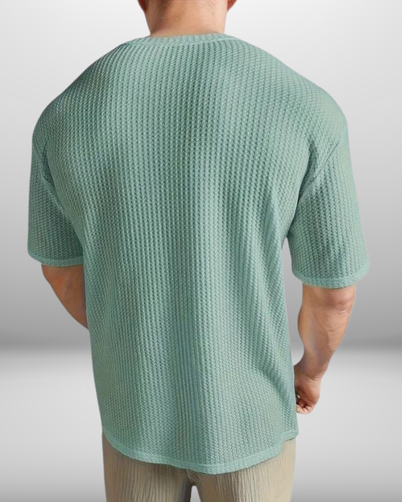 Ethan | Textured Waffle Knit T-shirt