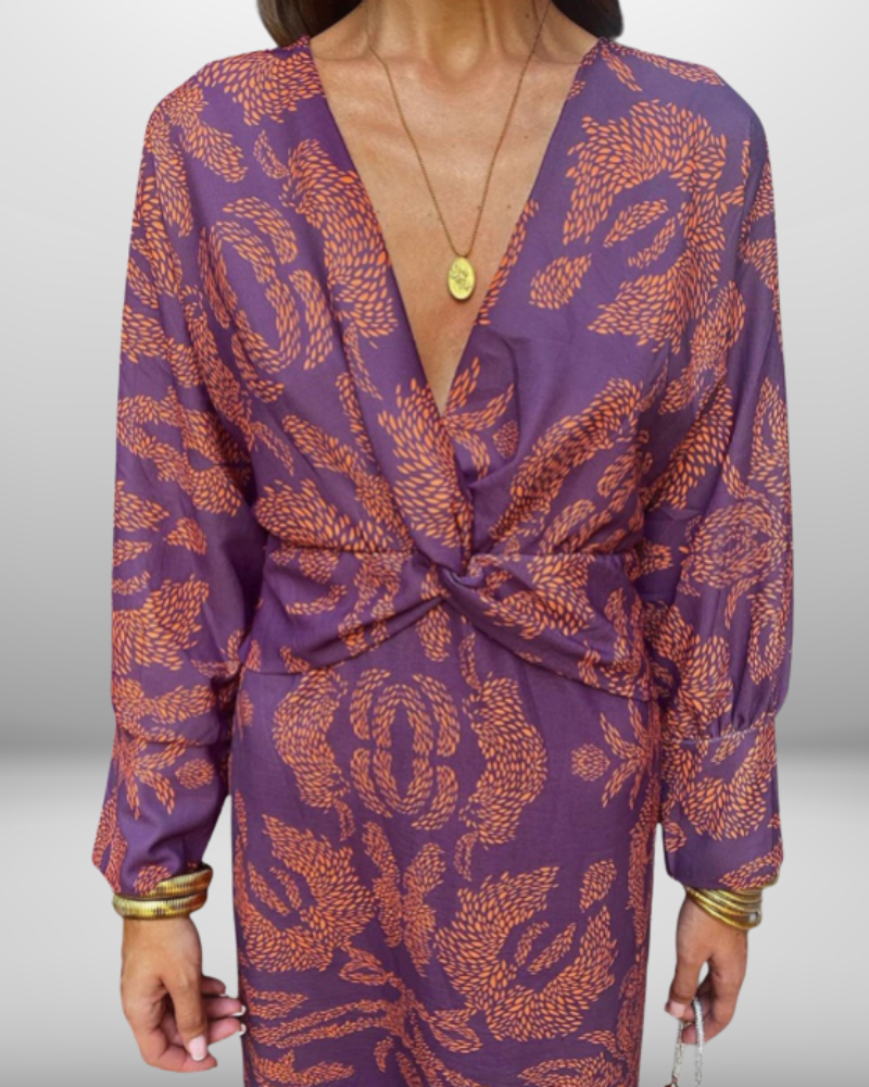 Crystal | Deep V Neck Dress